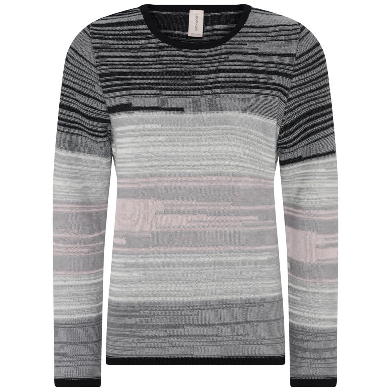 Skovhuus Bluse med lange rmer, Black/Stone Grey