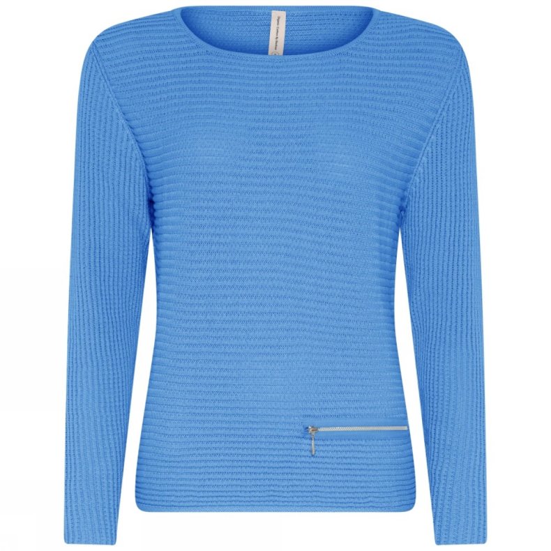 Skovhuus Jumper W. Zipper effect - Horizon blue